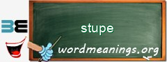 WordMeaning blackboard for stupe